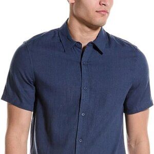 Onia Standard Short Sleeve Linen Shirt Small - Vintage Indigo - New With Tags